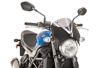 Przednia Szyba Retrovision + Panel Czarny Puig Do Suzuki Sv650 16-22 Lekko Przyciemniona