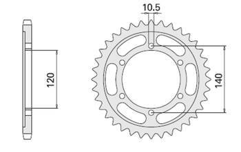 Zębatka tylna 498 45 (499-45) (jtr499.45) suzuki tl 1000 , kawasaki vn 800