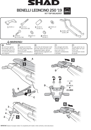Stelaż kufra tylnego Shad do Benelli Leoncino 250 2019
