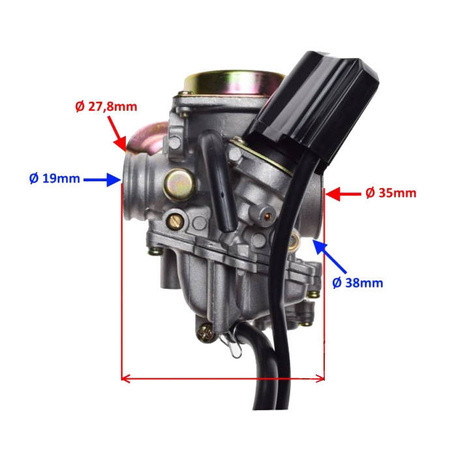 Gaźnik kpl Metalowa pokrywa 4T Przepustnica 16,5 mm