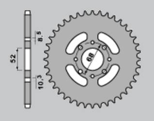 Zębatka tylna 801 49 (801-49)  801 49 ts50 er '80-'85, ts 50x '84-'00