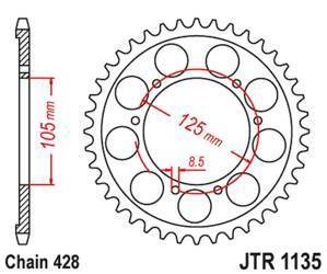 Zębatka tylna aprilia rx 125 e4 '18-19 (jtr1135.62)* (łańc. 428)
