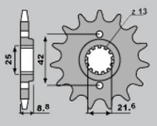 Zębatka przednia 523 15 kawasaki klr600 (jtf516.15)