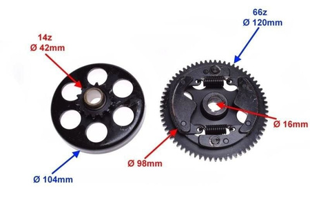 Sprzęgło z Dzwonem do skutera Kos Mikron Kinroad
