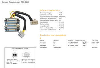 Dze regulator napięcia kawasaki kz1300a/b 79-81 (21066-1007) (sh530-12) (esr470)