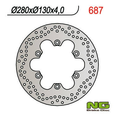 Tarcza hamulcowa przód kawasaki er 5, gpz 750/ 900 (280x130x4,5) (6x10,5mm)