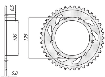 Zębatka tylna 4402 53 derbi senda 50r/sm, aprilia rx 50, mbk 50 (jtr1131.53) (łańc. 420) (440253jt)