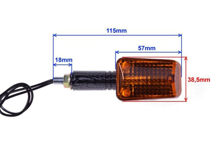 Kierunkowskaz mini carbon pomarańczowy długi