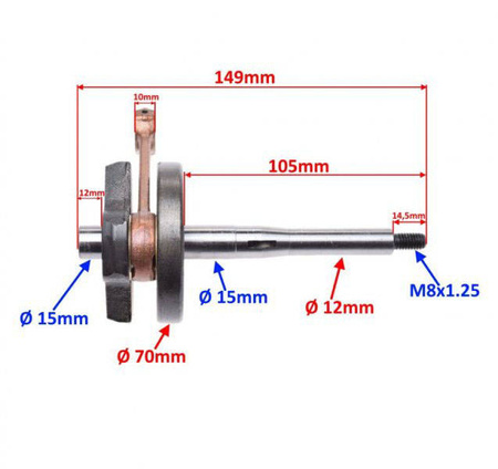 Wał korbowy do Piaggio Moped Ciao Bravo SI 50CC
