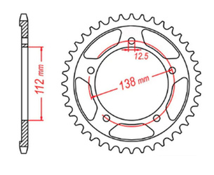 ZĘBATKA TYLNA 408 44 HONDA CBR 1100 XX '97-'07 (SC35) (JTR302.44) (ŁAŃC. 530)