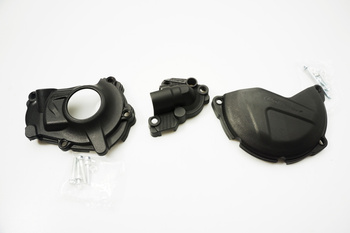 Zestaw osłona pokrywy (dekla) alternatora oraz osłona pokrywy sprzęgła i osłony pompy wody yamaha yz 450f '18-'22 (8465300001+8471200001+8484500001) kolor czarny