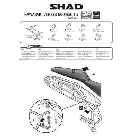 Stelaż do kufrów bocznych Shad 3P do Kawasaki Versys 650