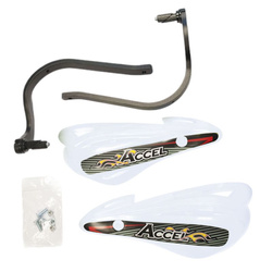 Osłony rąk (handbary) z mocowaniem aluminiowym atv (22+28mm) (alu-czarny, plastik-biały)