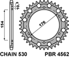 Zębatka tylna 4562 43 c45 honda cb 1000r '08-'18 (jtr1340.43) otwór-10,5mm (łańc. 530) (std.-1)