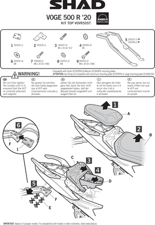 Stelaż kufra tylnego Shad do Voge 500R