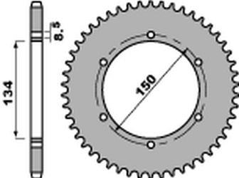 Zębatka tylna 463 46 c45 kawasaki kmx 125 '86-'03, kmx 200 '88-'92 (jtr463.46) (łańc. 428) (std.-4)