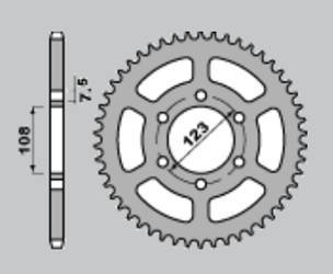 Zębatka tylna 707 49 cagiva 50/80 (696-49) (łańc.428)