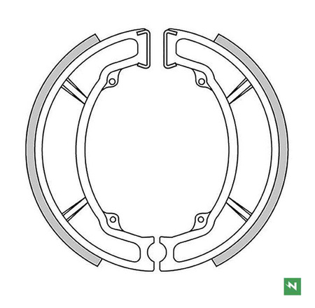 Szczęki hamulcowe tył yamaha beluga 125 '85-'95, dt 125 '74-'87, dt 175 '74-'00, rd 125 '75-'87, sr 125 '82-'91, tt 350 '85-'89, tt 600 '83-