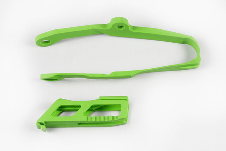 Komplet ślizg + prowadnica łańcucha kawasaki kxf 250 '17-20, kxf 450 '16-18, kolor zielony
