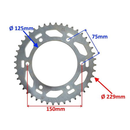 Zębatka tył 44Z 525 do Benelli Trk 502X
