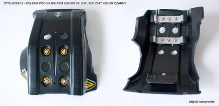 Osłona pod silnik full armor skid plate ktm 250-350 sx, sxf, xcf 2017 kolor czarny