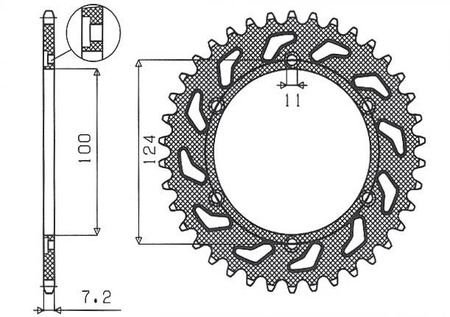 Zębatka tylna 4366 39 ducati monster 1000 '03-'05 (jtr745.39)* (łańc. 525) (436639jt)