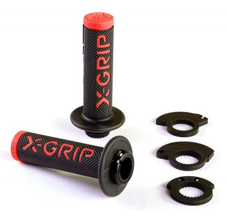 manetki braaaap grips lock-on-grip red kolor czerwon-gripy z adapterami rolgazu
