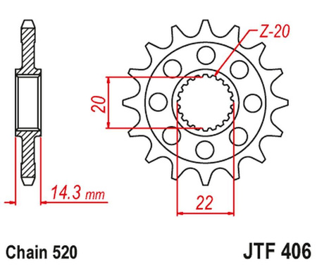 Zębatka przednia bmw g 310gs '16-"20, g310r '16-'20 (jtf406.15)* (łańc. 520) (-1)