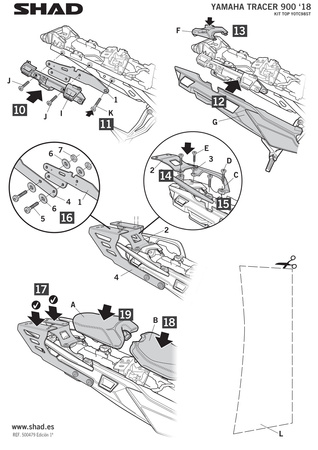Stelaż kufra tylnego Shad do Yamaha Tracer 900 GT