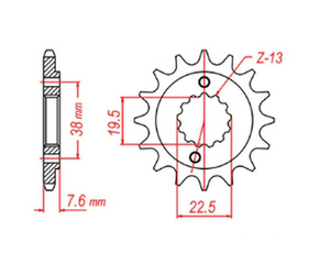 ZĘBATKA PRZEDNIA 2116 14 SUZUKI LTR 450 '06-'12, LTZ 400 '03-'13, RMX 450 '10-'13 (JTF1401.14) (ŁAŃC. 520)