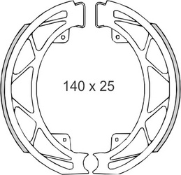 Szczęki hamulcowe piaggio fly 05'-/liberty 97'-14'/liberty 4t 00'-  (140x25mm) (ft 0303)