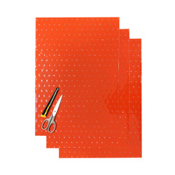 KOMPLET NAKLEJEK (OKLEIN) (FOLIA CRYSTALL 0,4 MM) (PERFOROWANA) 3 X ARKUSZ 47X33CM, KOLOR POMARAŃCZOWY