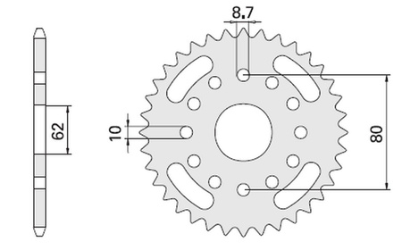 Zębatka tylna 845 40 (a4150845400) yamaha sr 250 85-94 (espana) (jtr845.40) (łańc. 520)