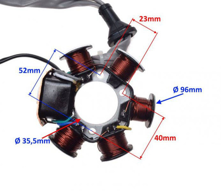 Stator iskrownik 6 cewek do Piaggio