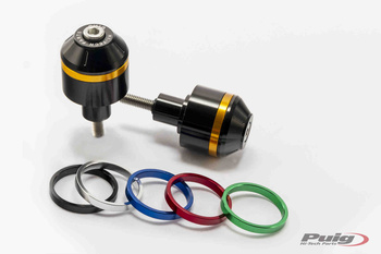 Ciężarki / Końcówki Kierownicy Krótkie Z Pierścieniami Puig Do Kawasaki Ninja 650 / Z650 Czarne