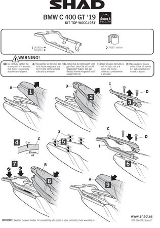 Stelaż kufra tylnego Shad do BMW C400 GT 2019