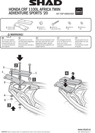 Stelaż kufra tylnego Shad do Honda CRF1100L 20-22'