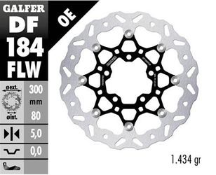 TARCZA HAMULCOWA PRZÓD KAWASAKI EN 650 VULCAN '15-; ER-6F/N '05-; ZX-6R '06-'12; VERSYS 650 '06-; VERSYS 1000 '12-'14; Z 750 '07-; Z 1000 '07- (WAVE FLOATING) (300X80X5MM)