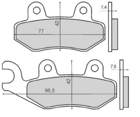 klocki hamulcowekh135kawasaki klx 125 '10-'13, kx 125/250/500 '89-'93, kdx 200/250 '93-'94, klx '09-'17, suzuki rm 125/250 '87-'95, rm-x 250 '89-'95, yamaha yz 125/250 2t '89-'97, wr 125 '91-'97, tt-r 250 '93-'00 przód