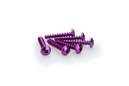 Śruby z anodyzowanego aluminium puig blister 6 śrub wypukłych m6x30mm fioletowe