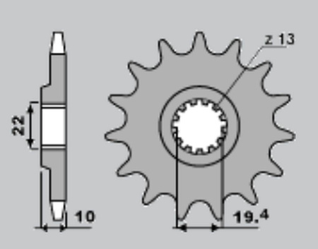 Zębatka przednia 435 14 suzuki rm 250 ,dr 350