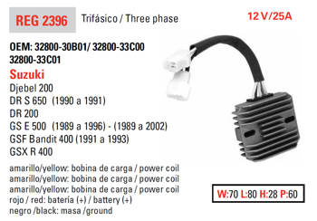 Dze regulator napięcia suzuki gs500e 89-02, gsf400 91-93 (esr170)