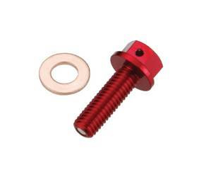 korek spustowy oleju honda crf 250 r/x '04-'15 ( z magnesem) kolor czerwony (mdp-00rd)