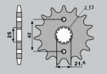 Zębatka przednia 513 16 (51916jt) kawasaki zzr 600 '93-'06, zxr 750 '89-'95