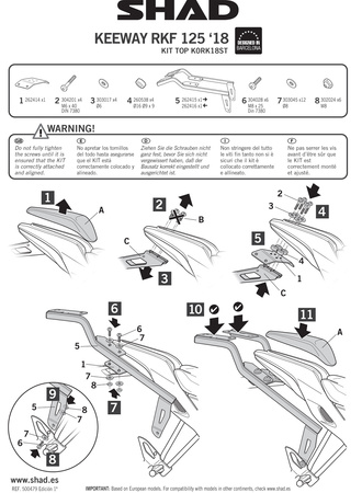 Stelaż kufra tylnego Shad do Keeway RKF 125 18-19