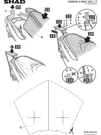 Stelaż kufra tylnego Shad do Yamaha X-Max 300 ( 2017 - 2019)