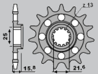Zębatka przednia 2093m 15 kawasaki zx6r 05-06