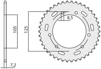 Zębatka tylna 4413 50 yamaha xt 125x/sm '05-'09 (jtr1134.50) (łańc. 428) (441350jt)