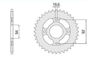 Zębatka tylna 835 48 (835-48) yamaha rd 125 , sr 125 tzr 125