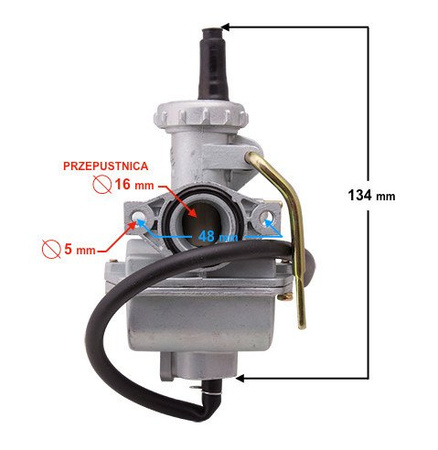 GAŹNIK PZ16 DO MOTOROWERÓW 139FMB 50 CM